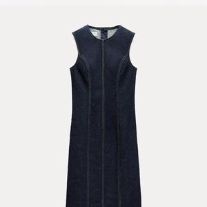 Zara midi denim dress NWOT